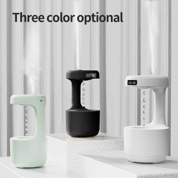 Bedroom Anti-Gravity Humidifier With Clock Water Drop Backflow Aroma Diffuser Large Capacity Office Bedroom Mute Heavy Fog Household Sprayer - Image 10