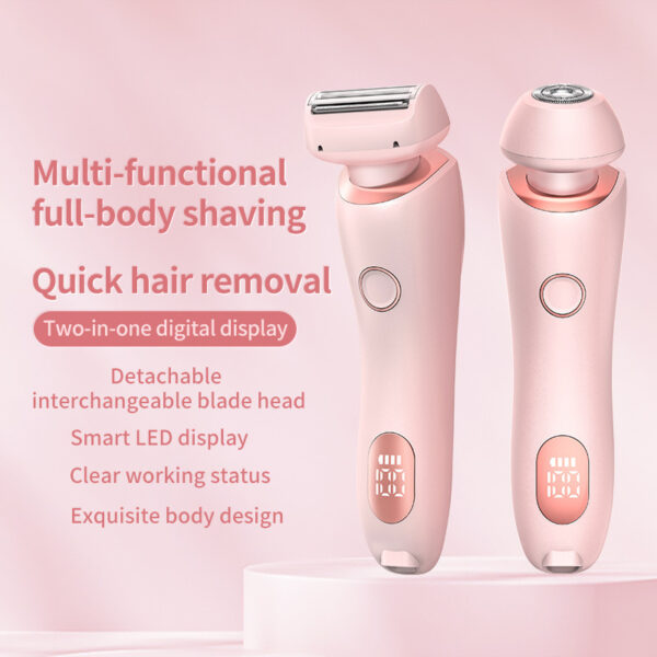 2 In 1 Hair Removal Epilator USB Rechargeable Trimmer Women Body Razor Face Leg Armpit Bikini Hand Pubic Shaver Hair Remover - Image 10