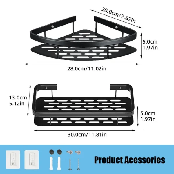 Bathroom Shelf Aluminum Alloy Shampoo Storage Rack Without Drilling Wall Mounted Shower Corner Shelves Bathroom Accessories - Image 5